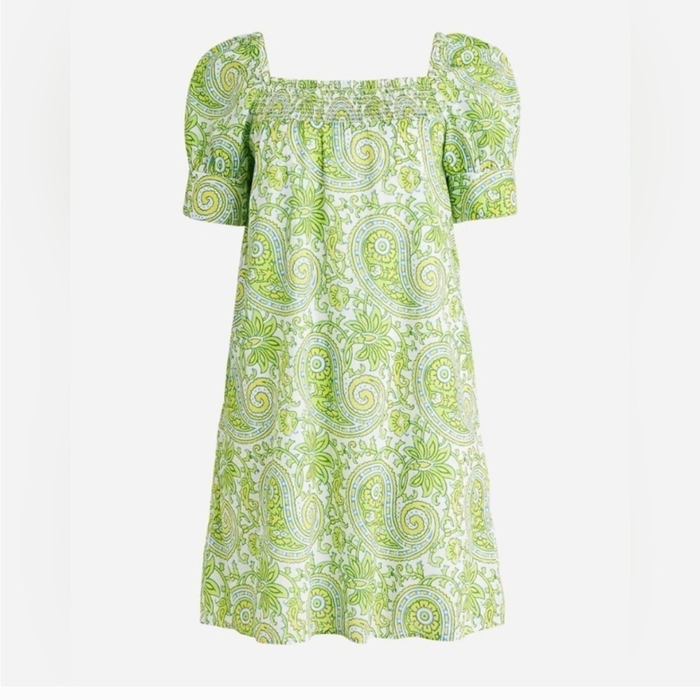 J. Crew Green Paisley Dress